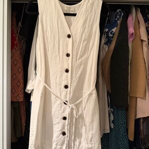 Banana Republic Cream Linen-Blend Dress